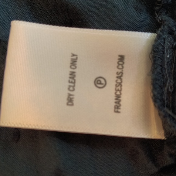 Blue Rain Black swiss dot Peplum hem long sleeve boho top size M - Picture 8 of 11